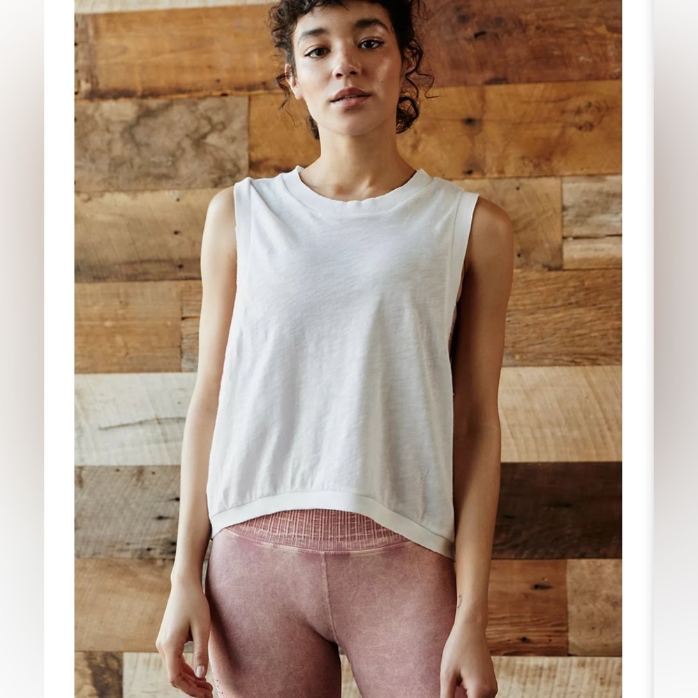 Anthropologie Free People FP Movement Love Tank Top WHITE Shirt - M